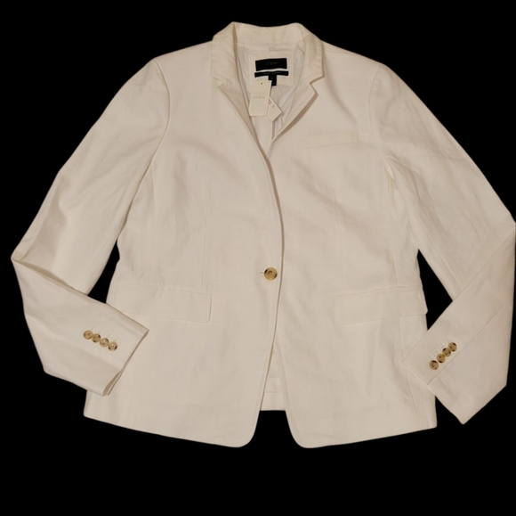 J. Crew White Linen Regent Blazer 16 - Picture 3 of 11